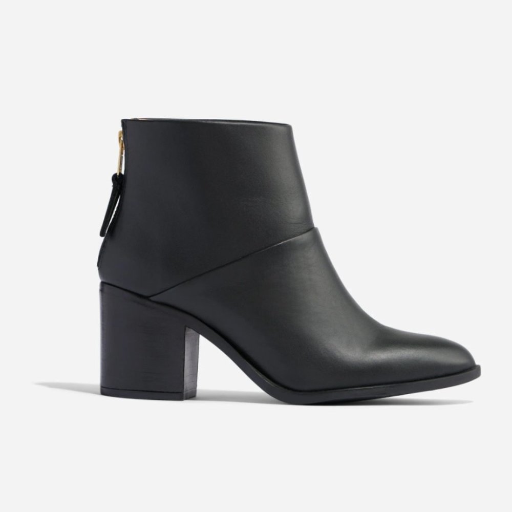 Black Heeled Boots, Size 9 - Nisolo Dari Water Resistant Bootie (Women)